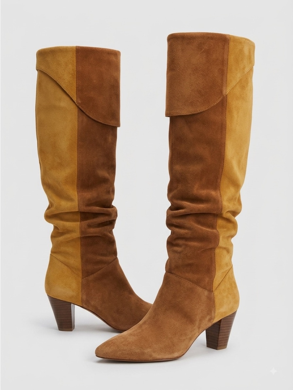 ba&sh Two-Tone Camel Cerra Knee-High / Over-the-Knee Slouchy Boots - US 7 (37) - Picture 2 of 8